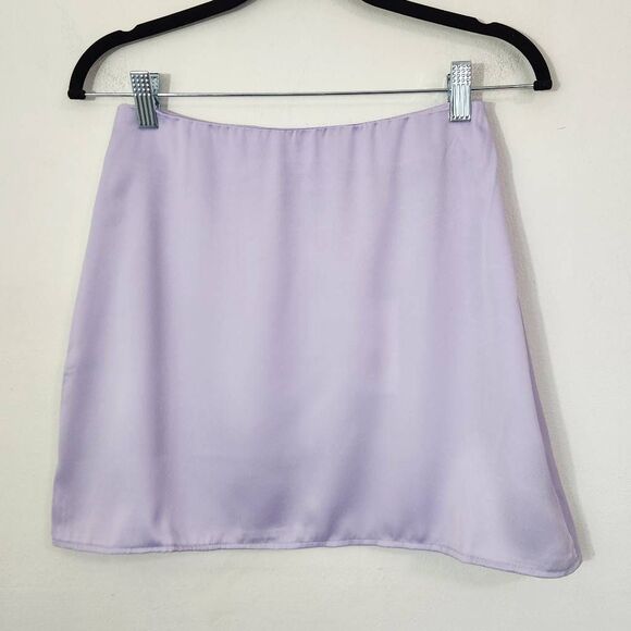 WeWoreWhat Purple Satin Mini Skirt Size Small NWT Purple Coquette Mini Skirt - Picture 2 of 7